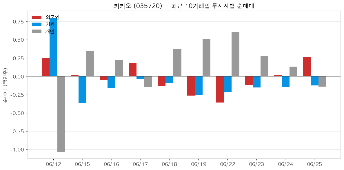 카카오 투자자별 순매매