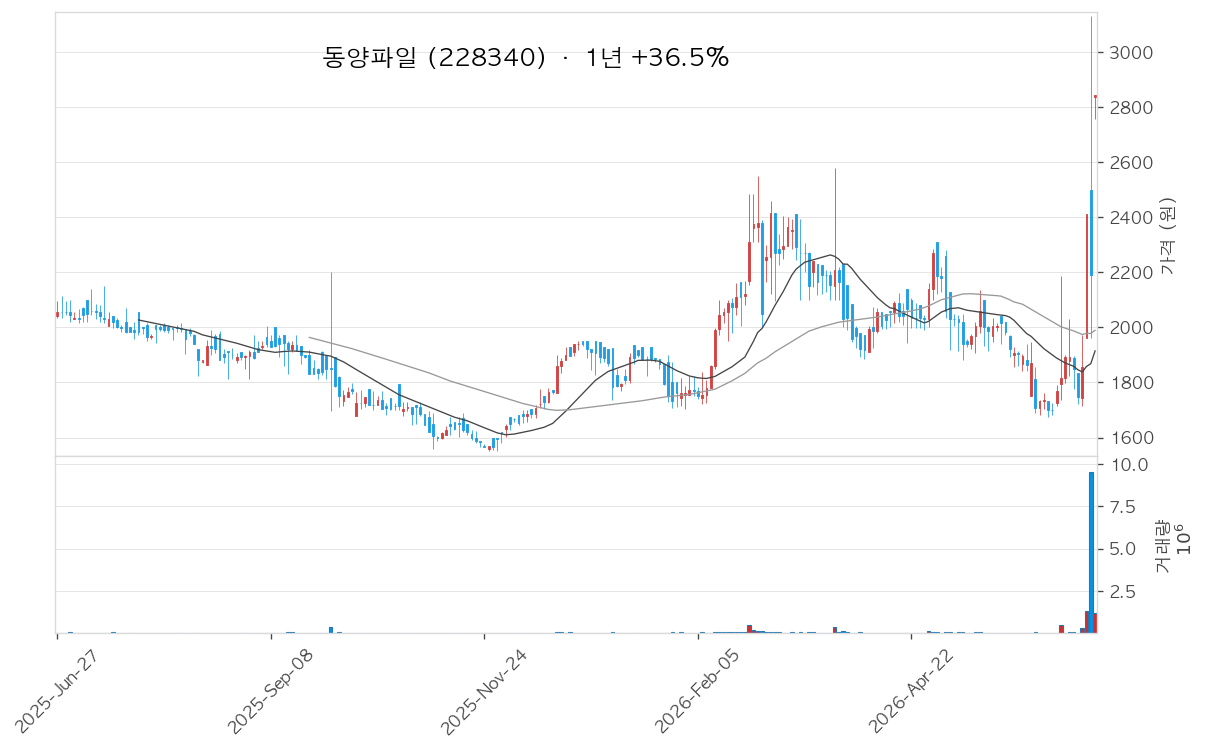 동양파일 차트