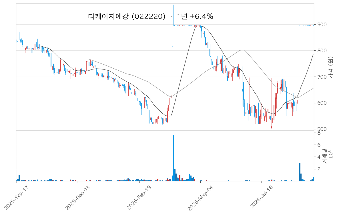 티케이지애강 차트